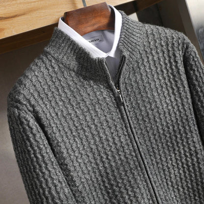 Sunrise Textured Zip Front Sweater For Men | Bennett