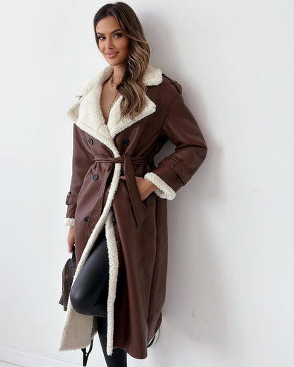 Sunset Double Breasted Long Coat For Women | Vivienne