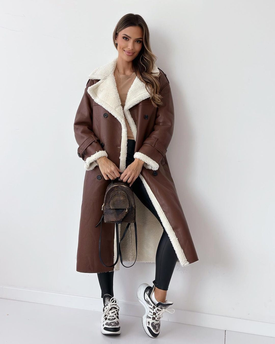 Sunset Double Breasted Long Coat For Women | Vivienne