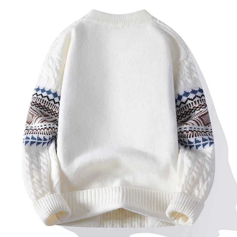 Onyx Nordic Pattern Crew Neck Sweater for Men | Soren