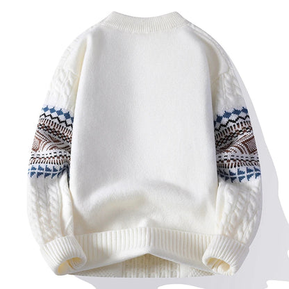 Onyx Nordic Pattern Crew Neck Sweater for Men | Soren