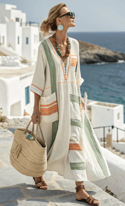 Loyal Maxi summer dress with flowing silhouette for women | Angela