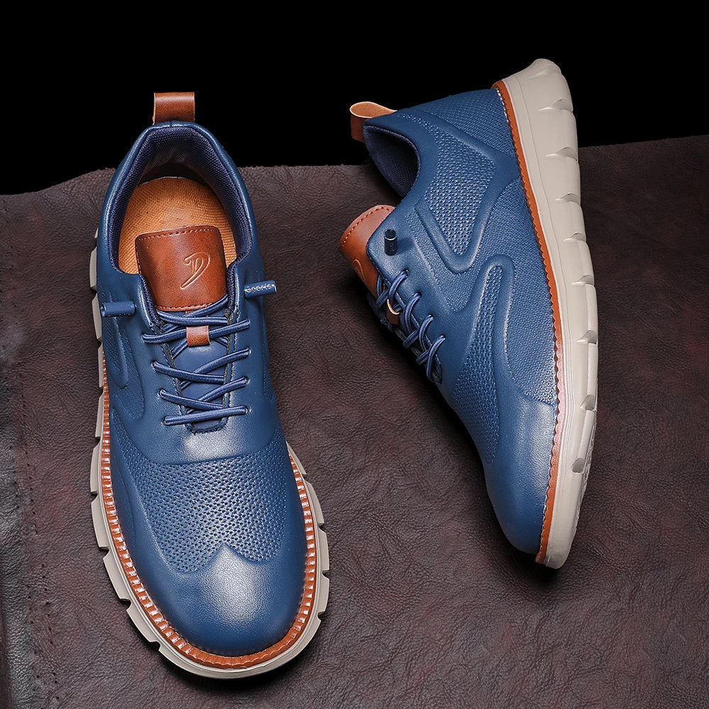 Champagne Structured Lace Up Sneakers for Men | Grant