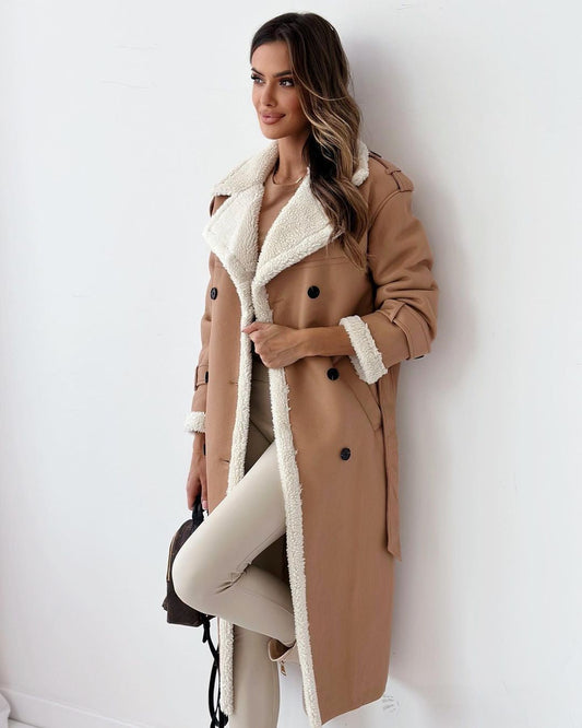 Sunset Double Breasted Long Coat For Women | Vivienne