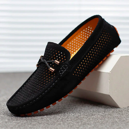 Striking Perforated Slip On Loafers For Men | Tavian