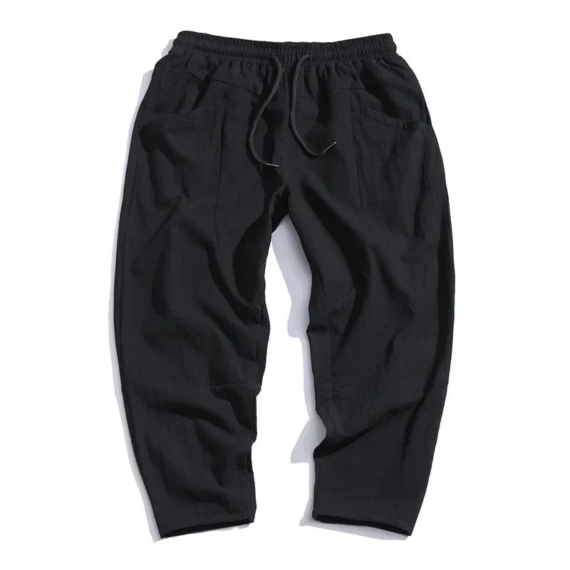 Houndstooth Cropped Drawstring Trousers for Men | Ardent