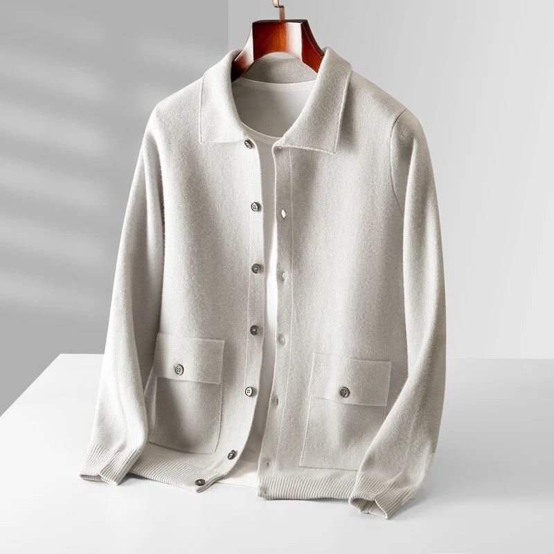 Iris Collared Button Front Cardigan for Men | Lorenzo