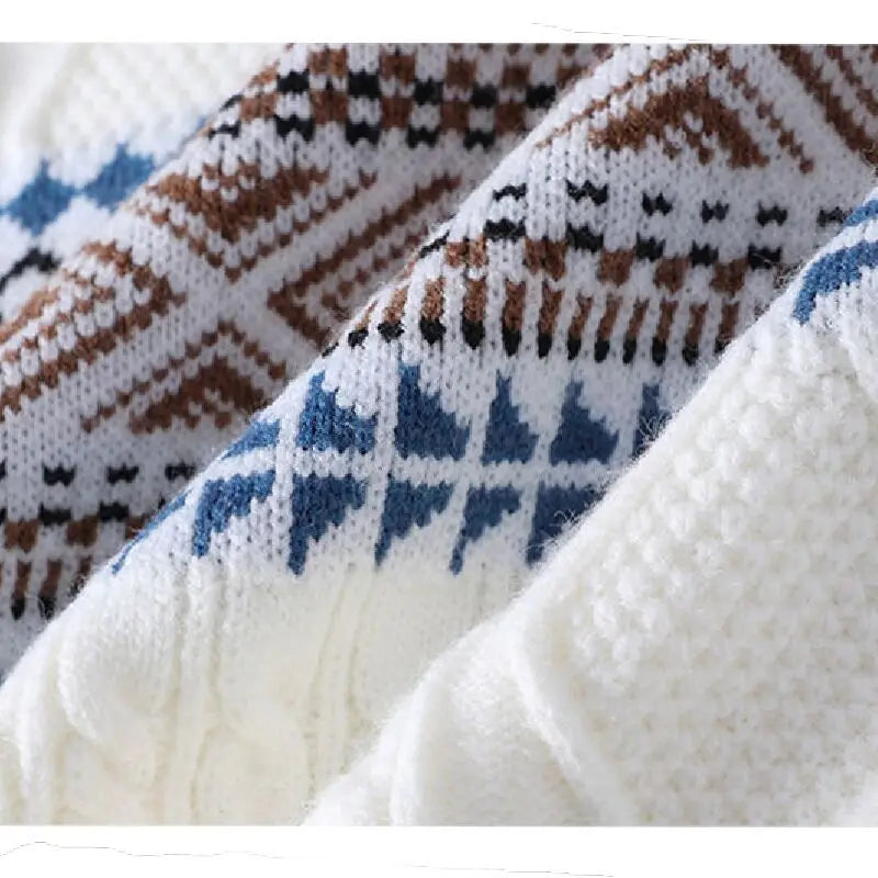 Onyx Nordic Pattern Crew Neck Sweater for Men | Soren
