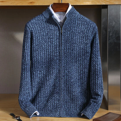 Sunrise Textured Zip Front Sweater For Men | Bennett