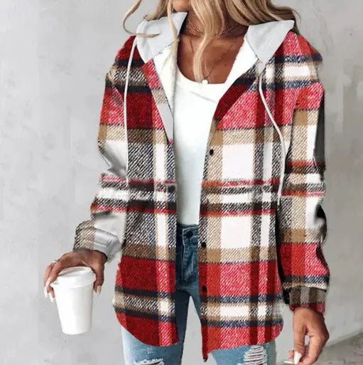 Real Plaid Hooded Coat for Women | Brielle