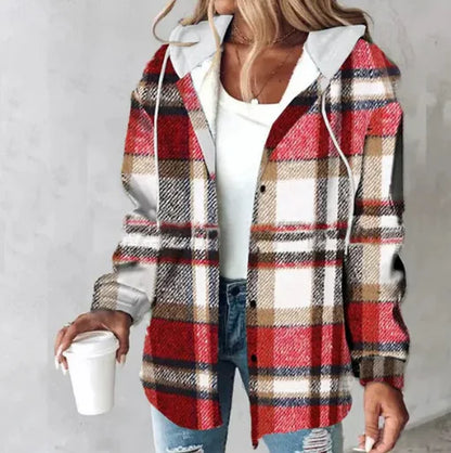 Real Plaid Hooded Coat for Women | Brielle