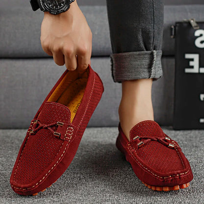 Striking Perforated Slip On Loafers For Men | Tavian