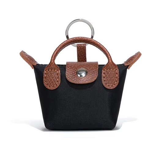 Geometric Le Pliage mini key pouch charm for women | Longchamp