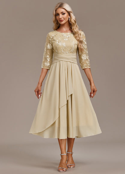 Notable Navy lace short sleeve midi dress for women | Sophie