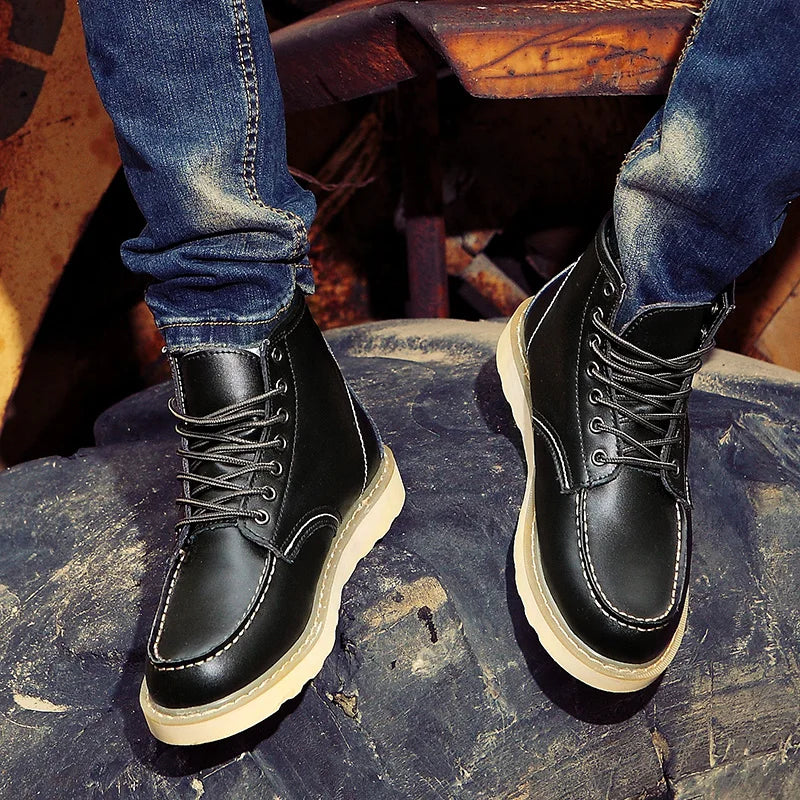 Practical Retro Lace Up Ankle Boots For Men | Corvane