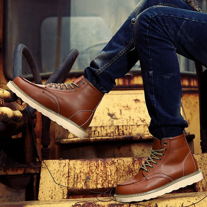Daring Retro Lace Up Ankle Boots For Men | Andrew