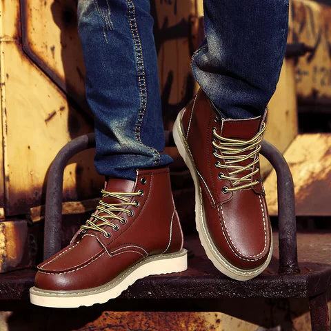 Practical Retro Lace Up Ankle Boots For Men | Corvane