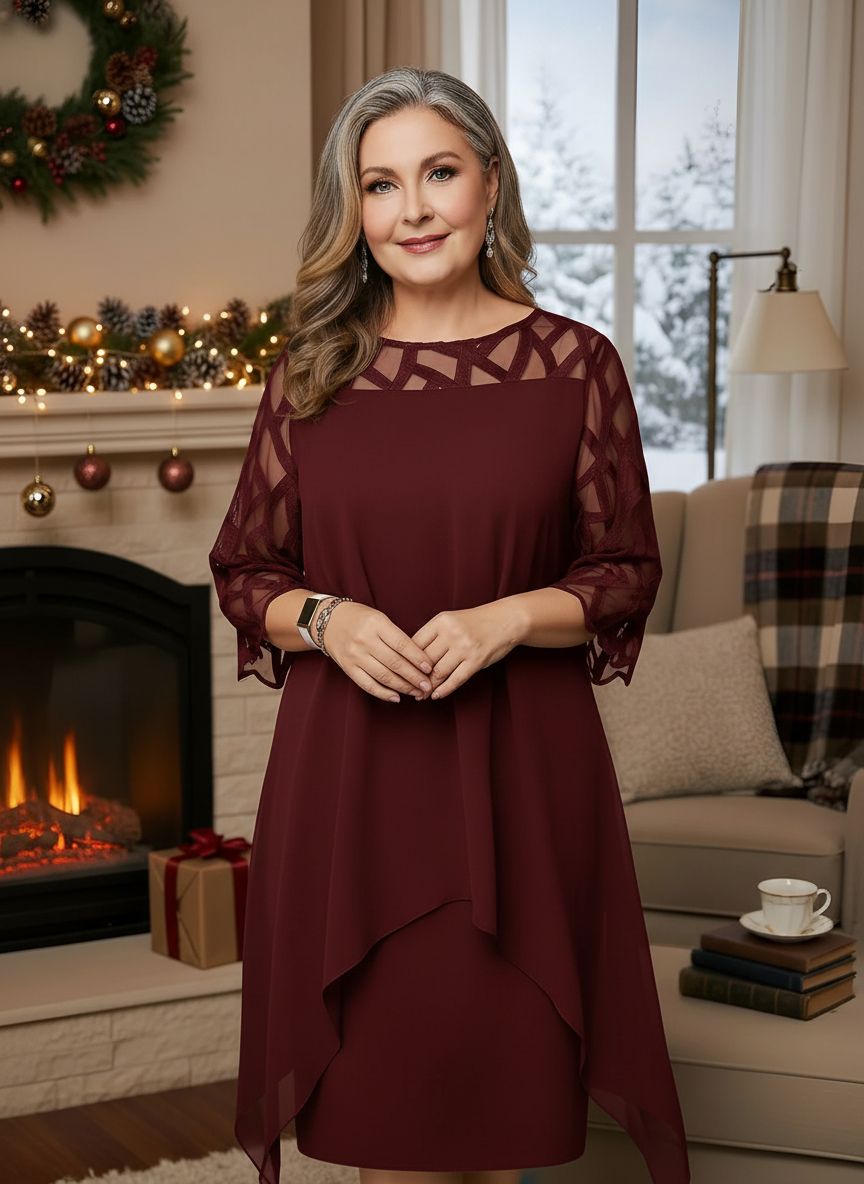 Glittering Elegant lace dress for women | Josephine