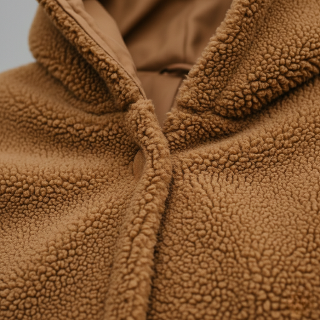 Luxe Long Hooded Textured Coat For Women | Ardelia