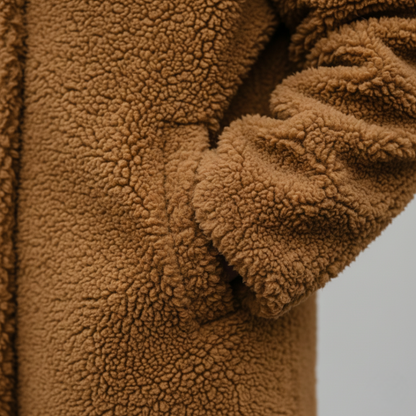 Luxe Long Hooded Textured Coat For Women | Ardelia
