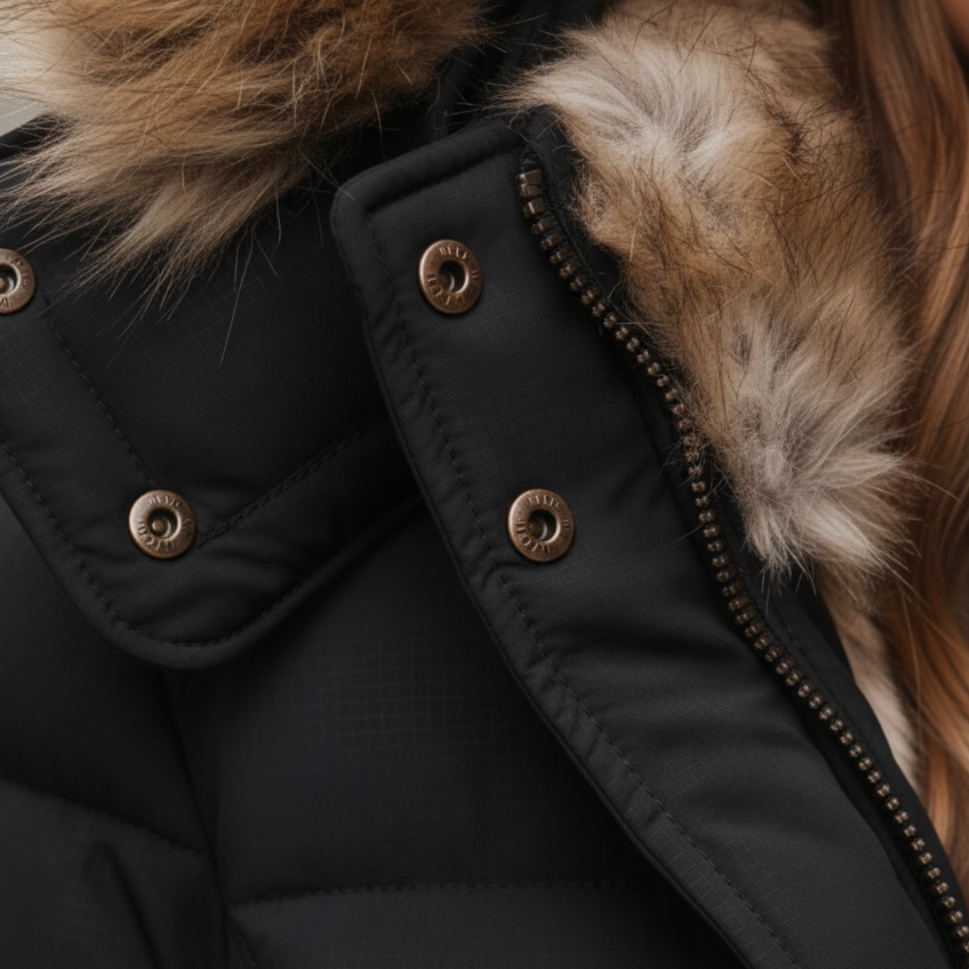 Refined Faux Fur Hooded Quilted Parka For Women | Caldrisa