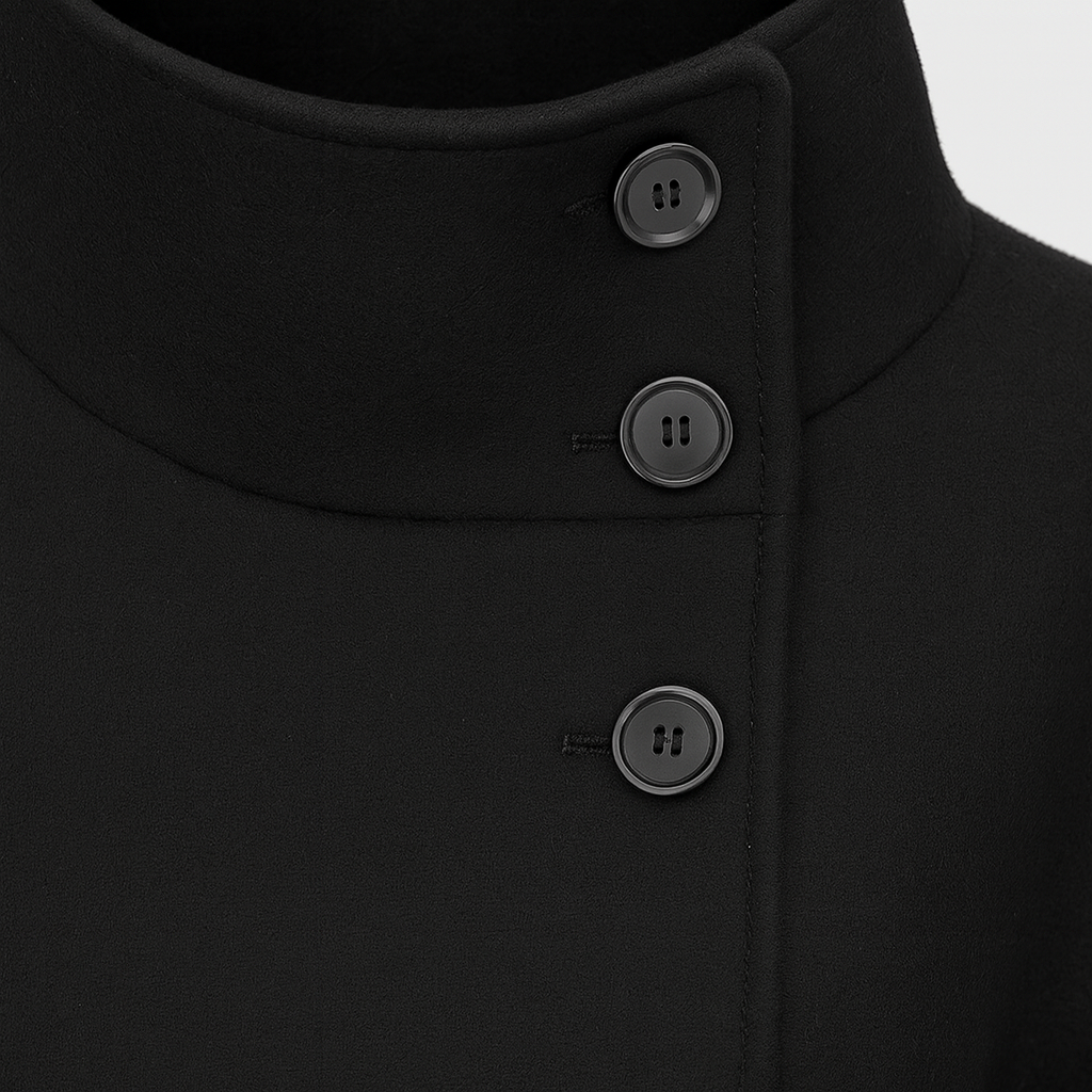Sophisticated Belted High Collar Cape Coat For Women | Serelisse