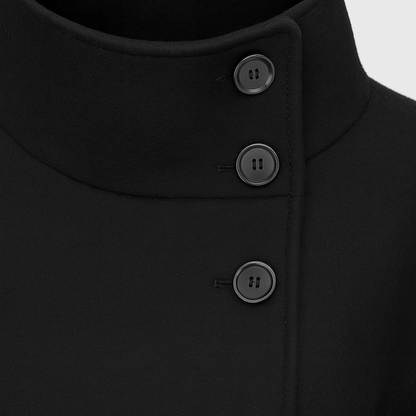 Sophisticated Belted High Collar Cape Coat For Women | Serelisse
