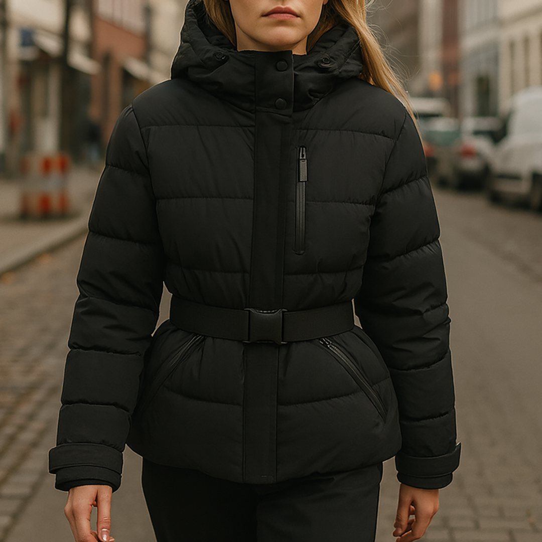 Premium Belted Hooded Quilted Puffer Jacket For Women | Nyrelle