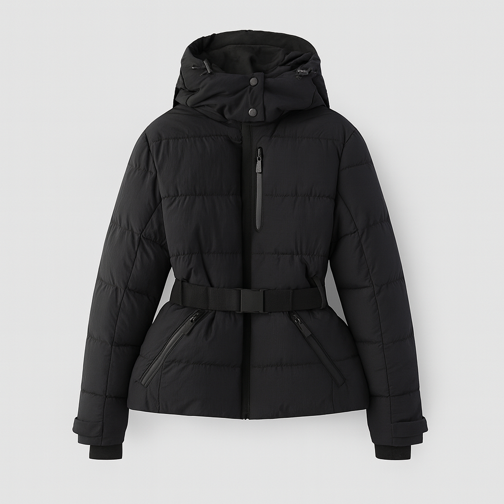 Premium Belted Hooded Quilted Puffer Jacket For Women | Nyrelle