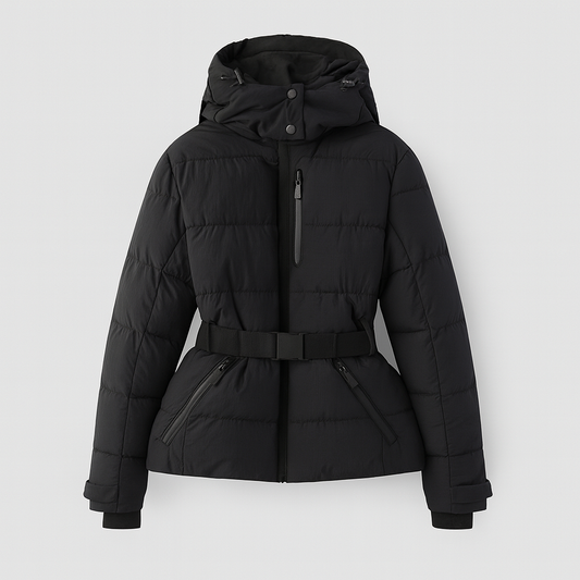 Premium Belted Hooded Quilted Puffer Jacket For Women | Nyrelle