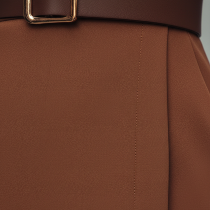 Polished Belted Wrap Style Midi Dress For Women | Dianna