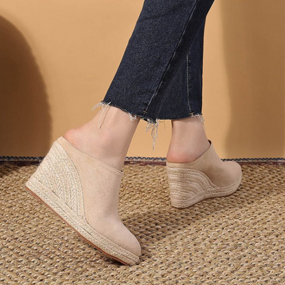 Inviting Classic wedge mules with slip-on design for women | Ismay
