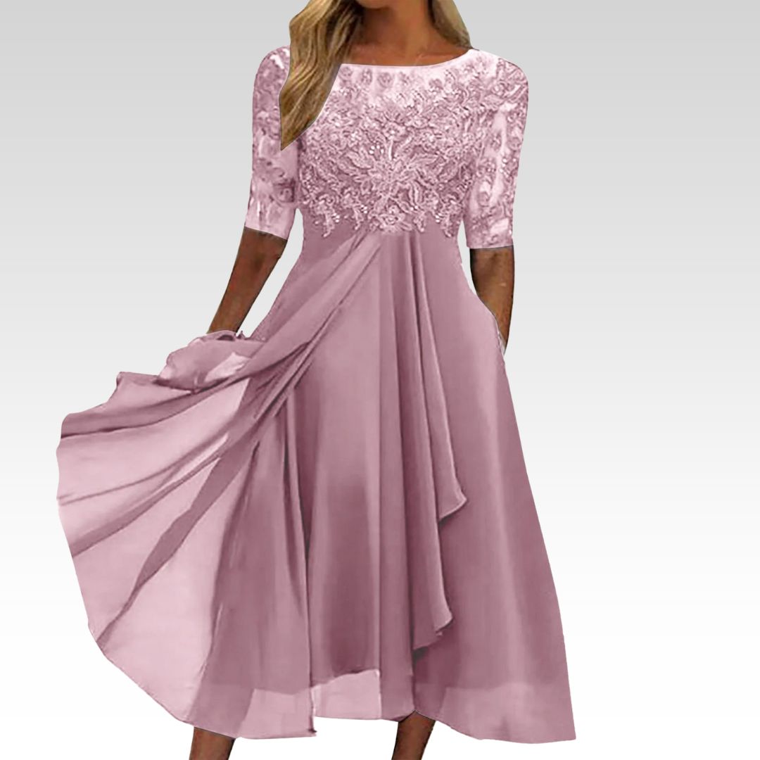 Strong Lace Embroidered Elegant Dress For Women | Elizara