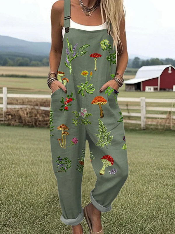 Feminine Nature Inspired for women | Embroidered jumpsuit