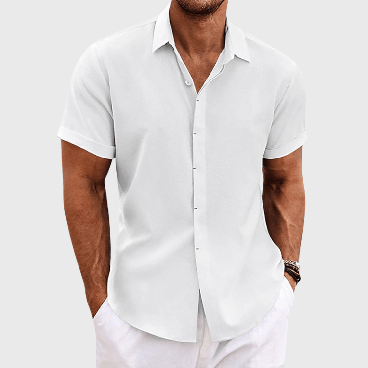 Thoughtful Classic Short-Sleeve Button Shirt For Men | Harrison