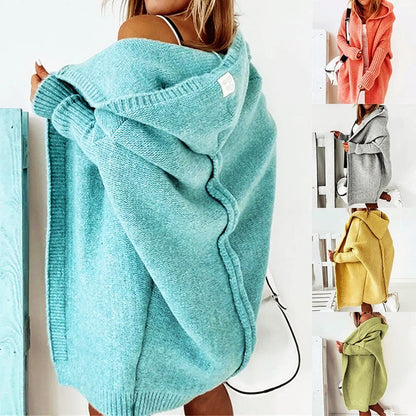 Caring Oversized Hooded Knit Cardigan For Women | Alessandra