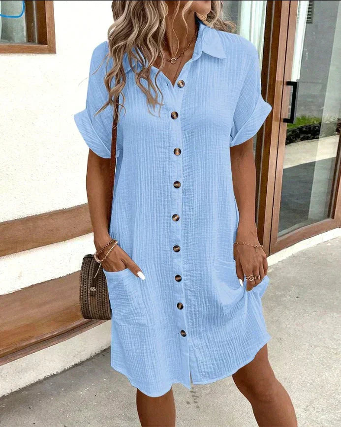 Shimmering Classic polo casual dress for women | Aria
