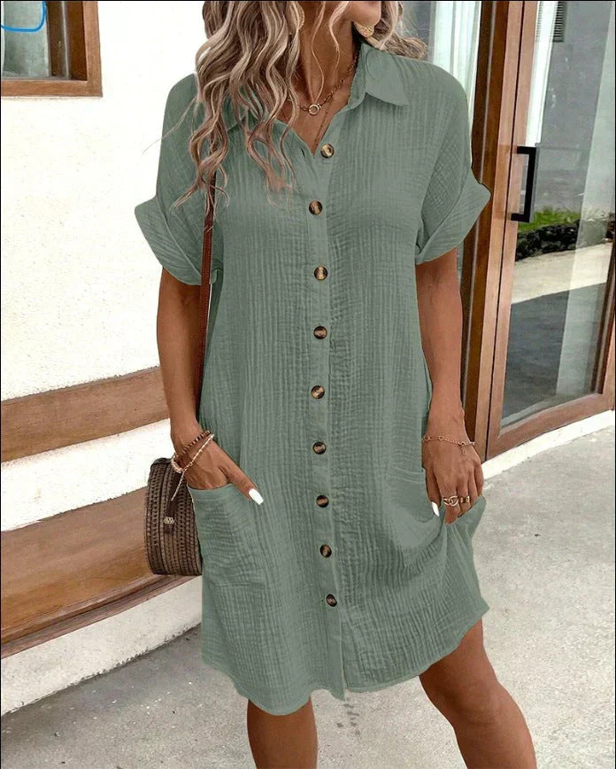 Shimmering Classic polo casual dress for women | Aria