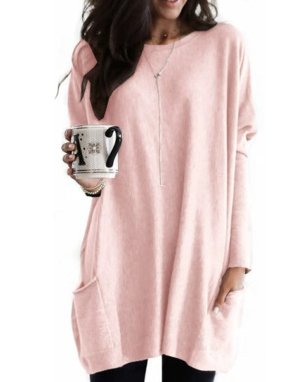 Snug Relaxed Long Sleeve Pocket Tunic For Women | Mirelith