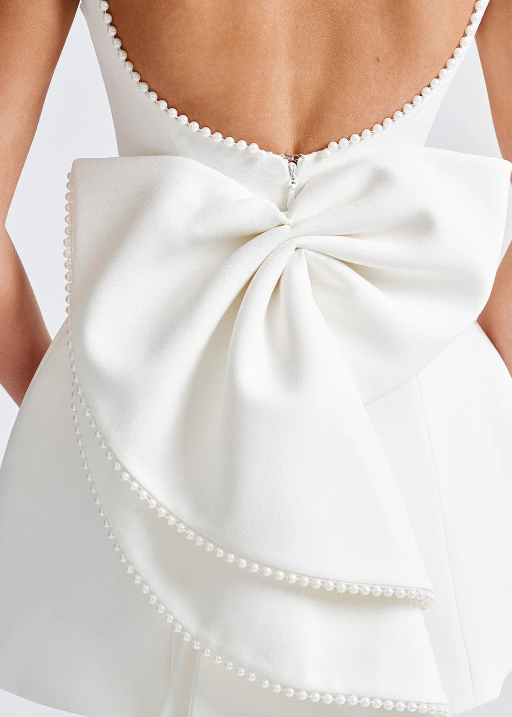 Distinguished Sleeveless Back Bow Mini Dress For Women | Ismara