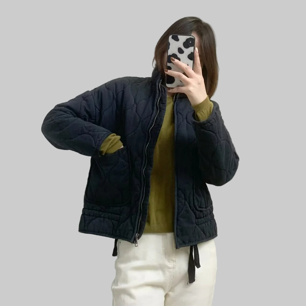 Noble Quilted Zip Front Jacket For Women | Mirelda
