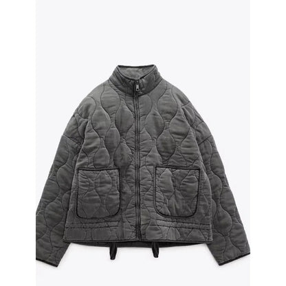 Noble Quilted Zip Front Jacket For Women | Mirelda