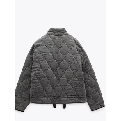 Noble Quilted Zip Front Jacket For Women | Mirelda