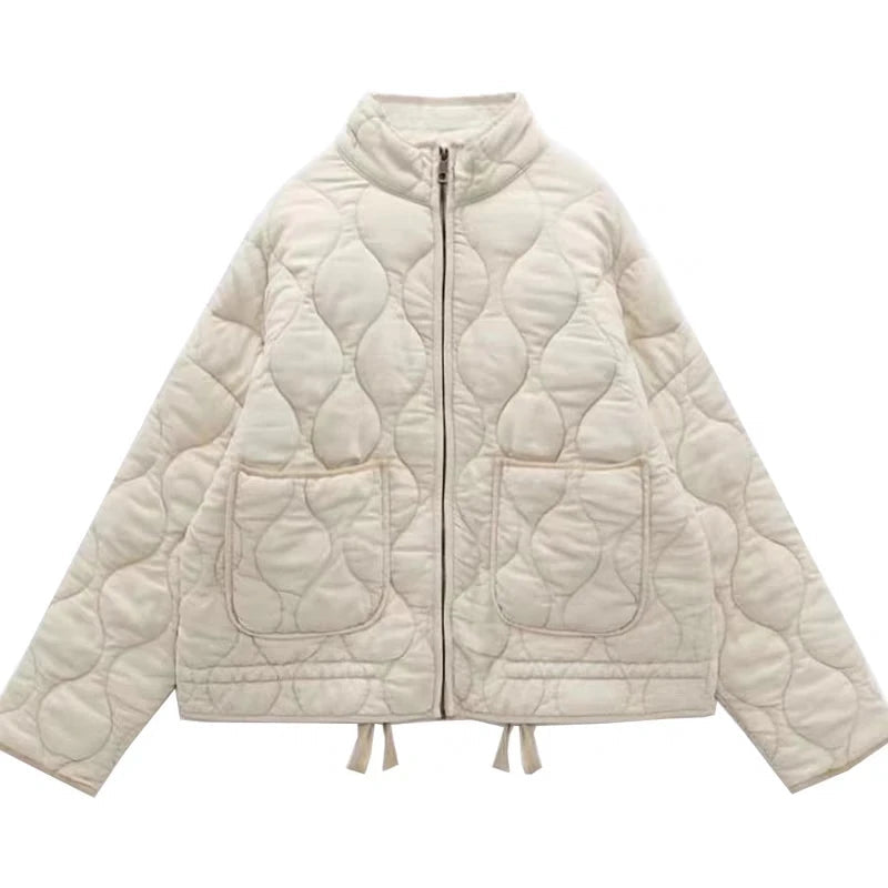Noble Quilted Zip Front Jacket For Women | Mirelda
