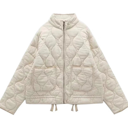 Noble Quilted Zip Front Jacket For Women | Mirelda