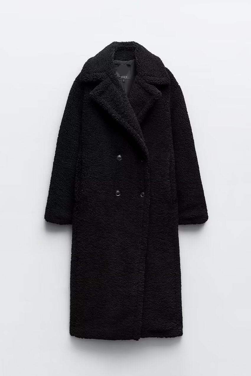 Magnificent Long Double Breasted Textured Coat For Women | Caldria