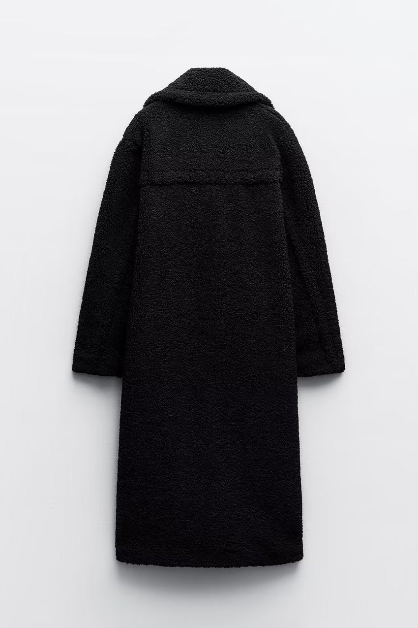 Magnificent Long Double Breasted Textured Coat For Women | Caldria