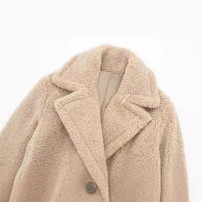 Magnificent Long Double Breasted Textured Coat For Women | Caldria