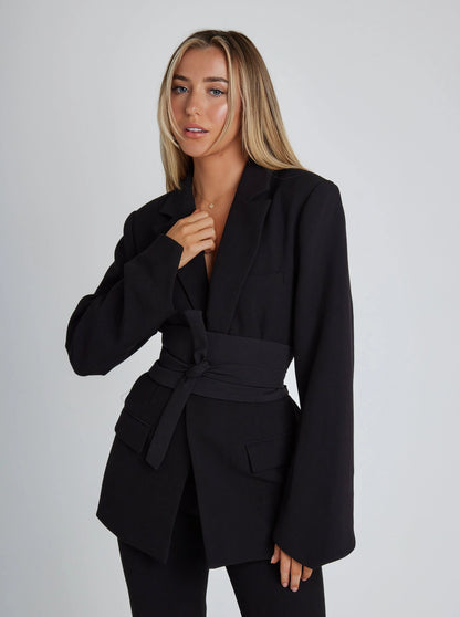 Misty Belted blazer for women | Elodie