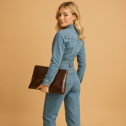 Corduroy Denim jumpsuit with straight legs for women | Selene